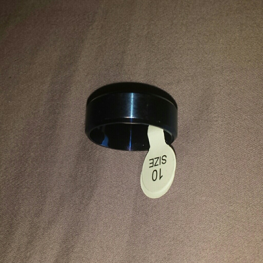 Blue stainless steel ring sz 10